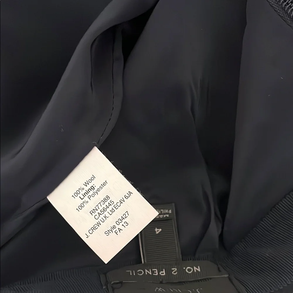 J. Crew No. 2 Pencil Gray Black Knee-Length Wool Skirt - Size 4